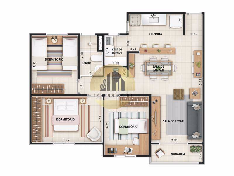 Apartamento à venda, no Jardim Conquista - FA Oliva,  em Jundiaí, Jardim Tamoio, com 3 quartos, 71m²